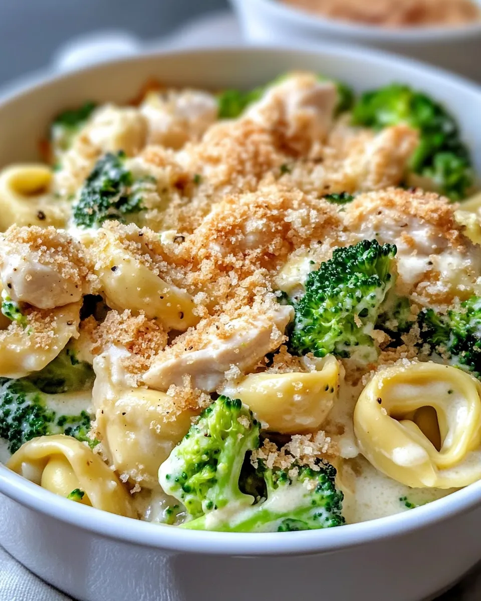 Easy Chicken Alfredo Tortellini Bake recipe photo