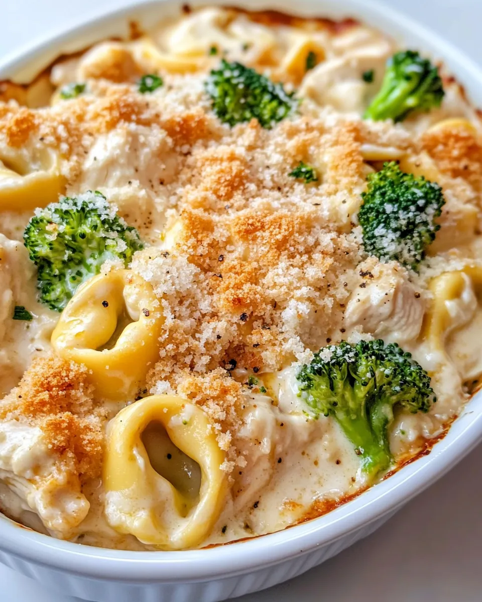 Delicious Chicken Alfredo Tortellini Bake dish photo