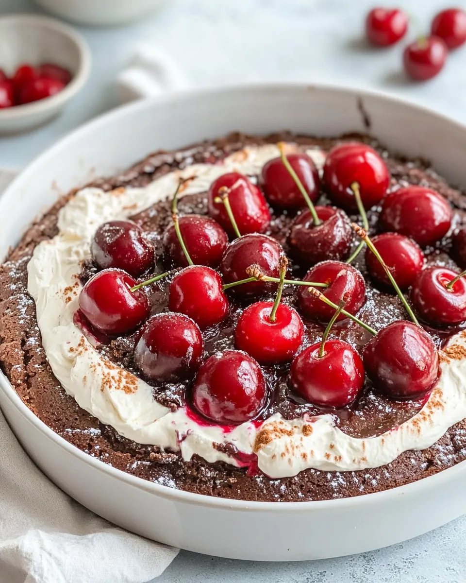 Easy Chocolate Cherry Upside Down Cake recipe photo