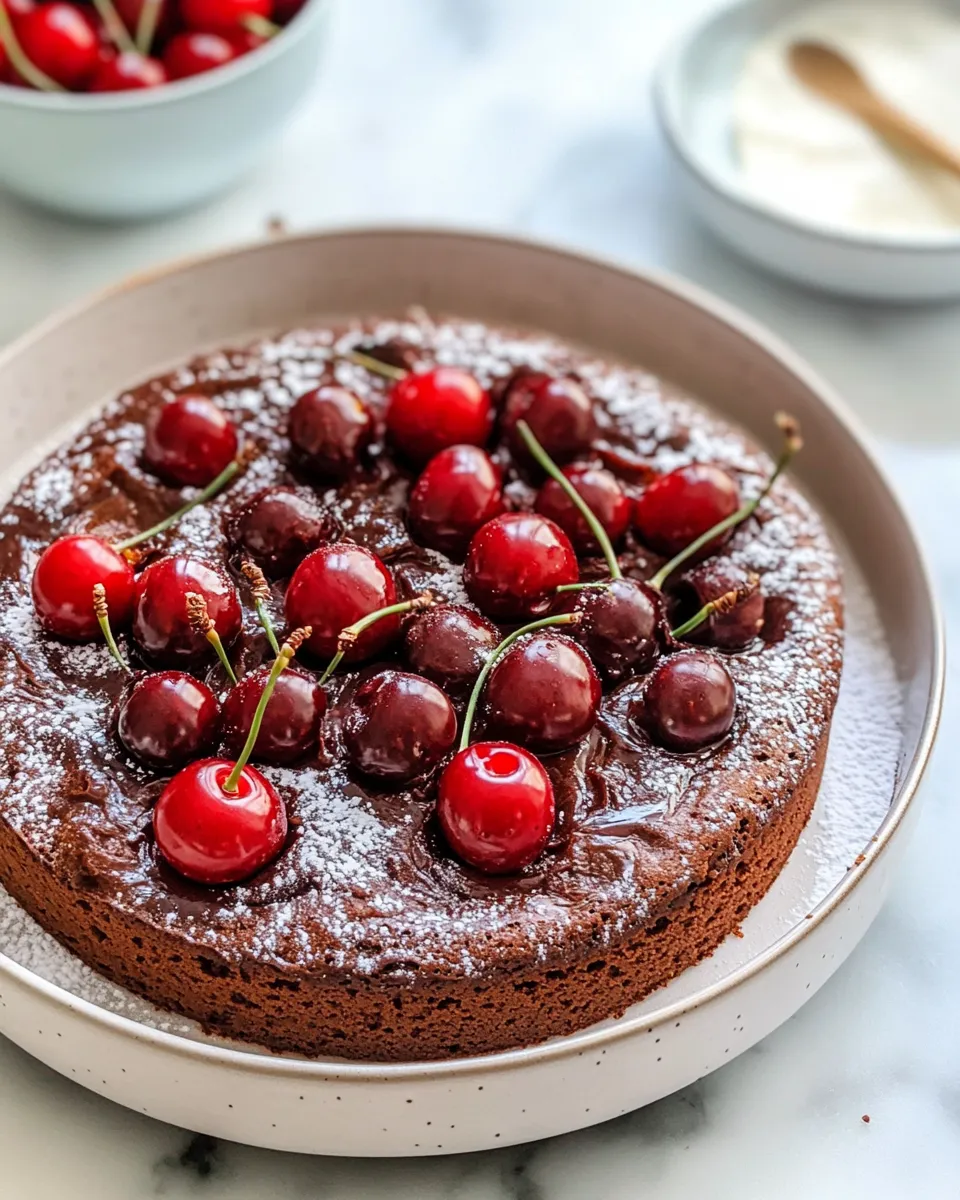 Delicious Chocolate Cherry Upside Down Cake shot