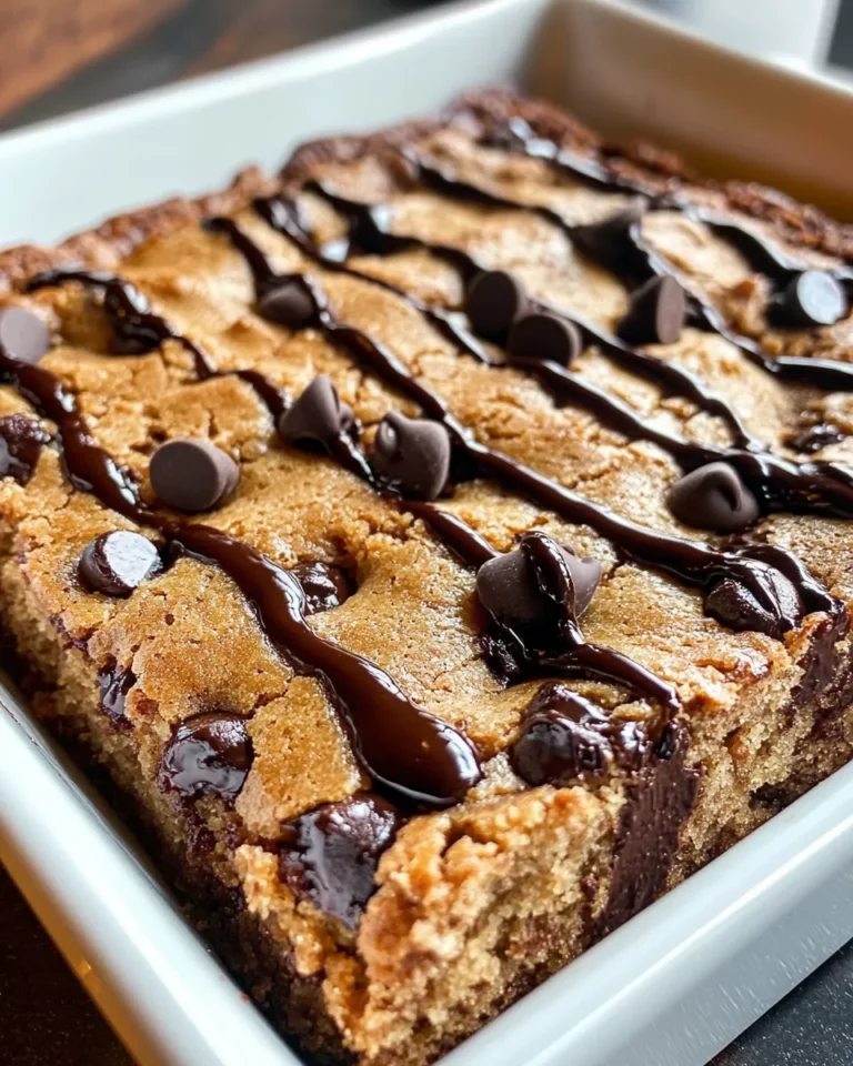 Homemade Chocolate Chip Cookie Cake with Fudge Drizzle recipe photo