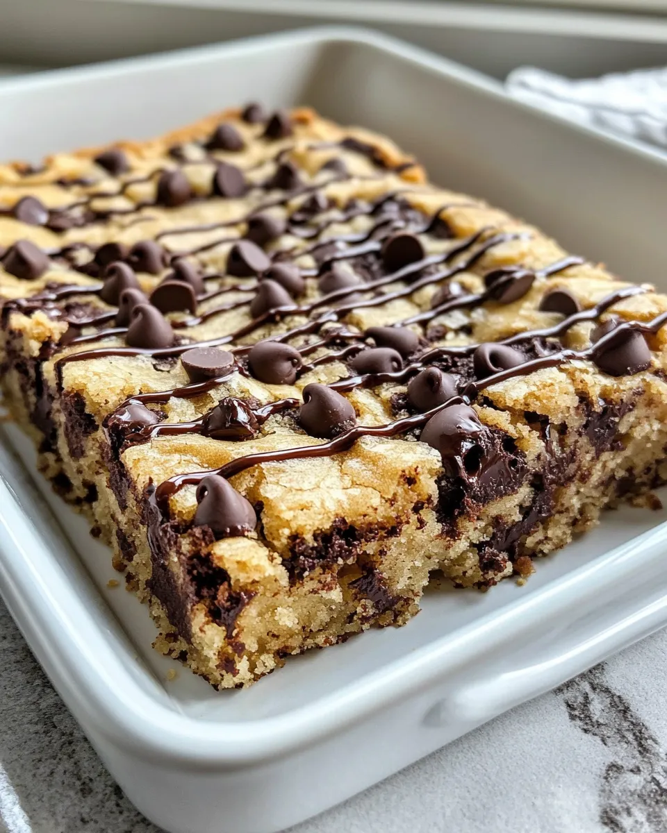 Classic Chocolate Chip Cookie Cake with Fudge Drizzle dish photo