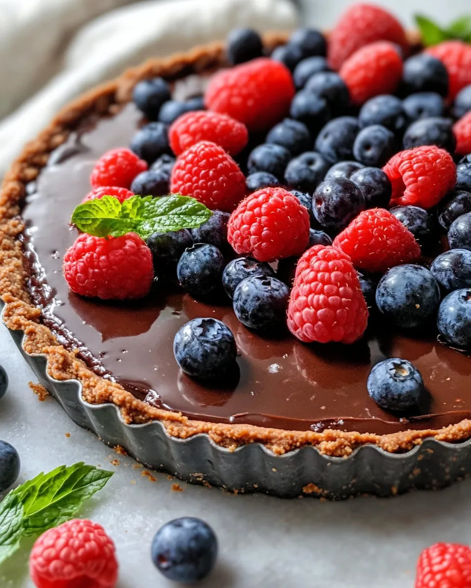 Classic Chocolate Ganache Tart with Berries image