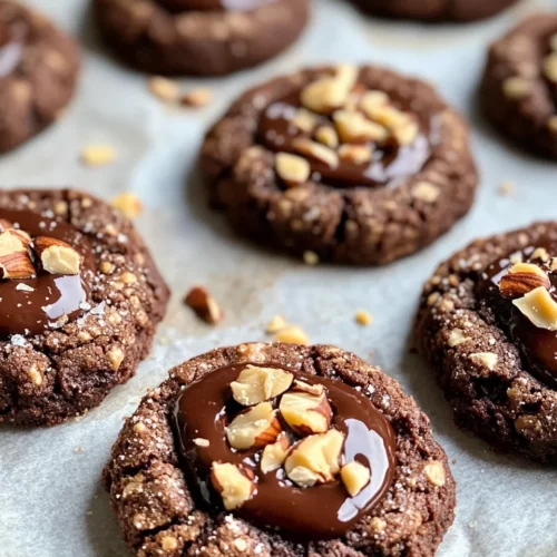 Homemade Chocolate Hazelnut Thumbprint Cookies photo