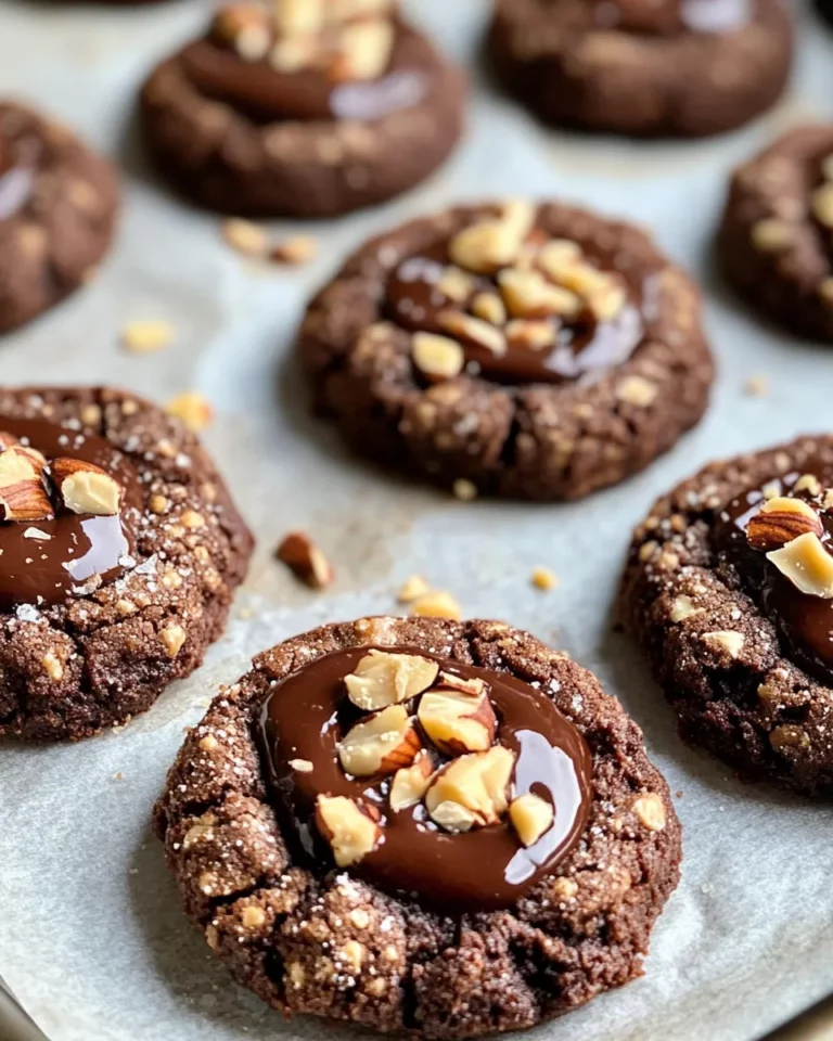 Homemade Chocolate Hazelnut Thumbprint Cookies photo
