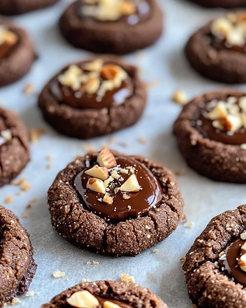 Classic Chocolate Hazelnut Thumbprint Cookies image