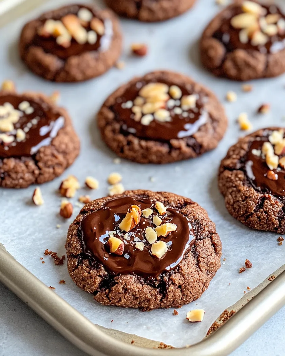 Easy Chocolate Hazelnut Thumbprint Cookies recipe photo