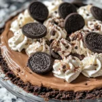 Homemade Chocolate Silk Pie with Oreo Crust photo