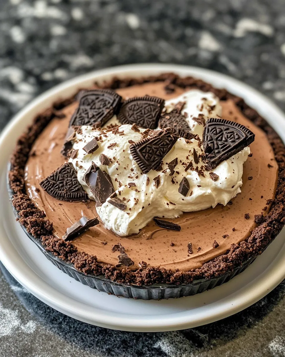 Classic Chocolate Silk Pie with Oreo Crust image