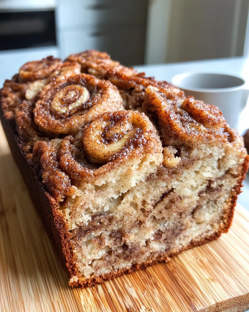 Classic Cinnamon Roll Banana Bread recipe image