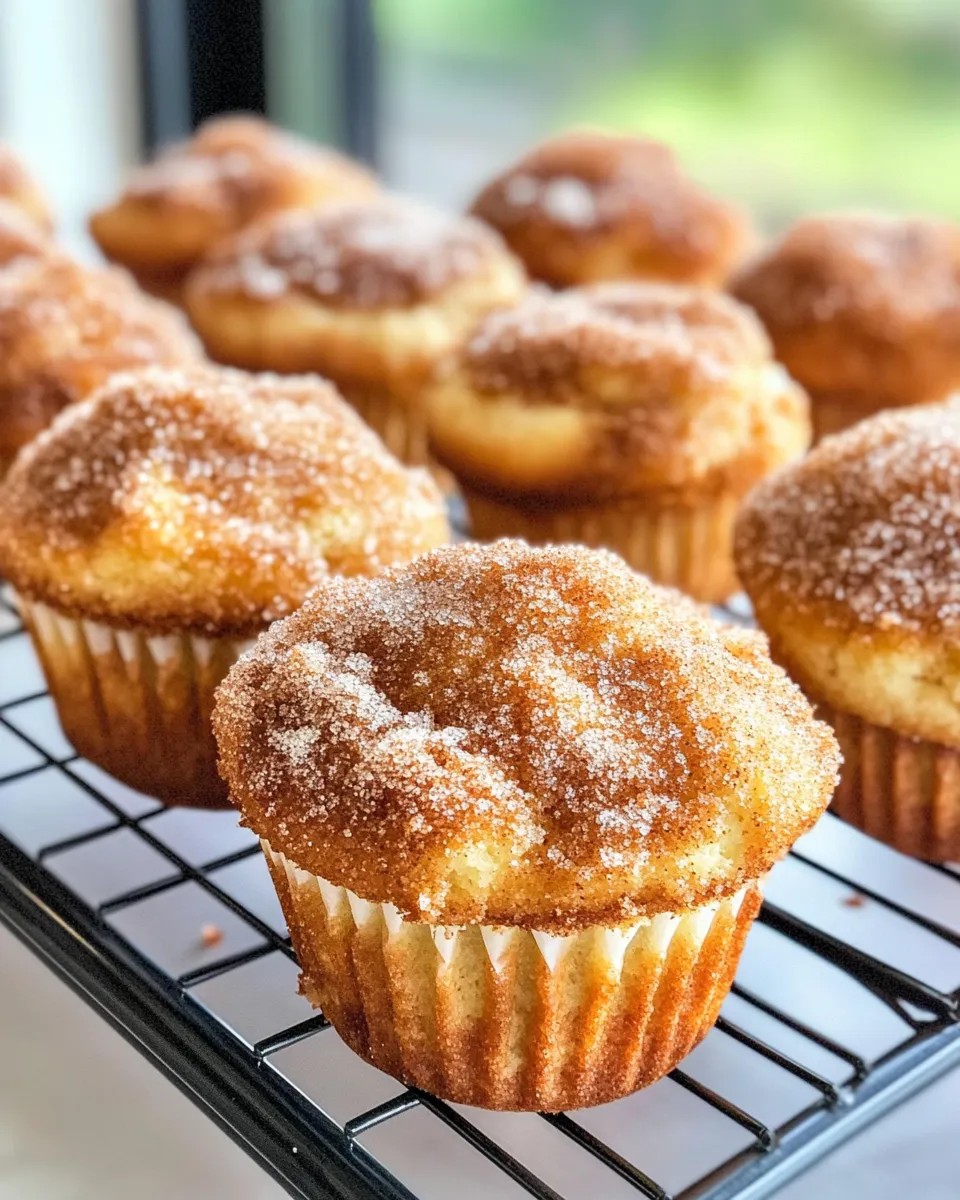 Easy Cinnamon Sugar Donut Muffins food shot