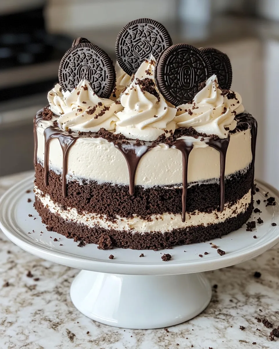 Homemade Cookies and Cream Oreo Cake photo