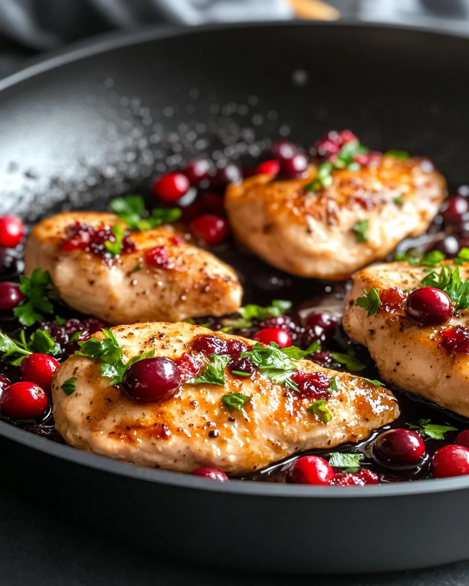 Easy Cranberry Balsamic Chicken Skillet food shot