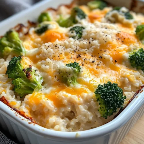 Homemade Creamy Broccoli Cheddar Rice Bake recipe photo