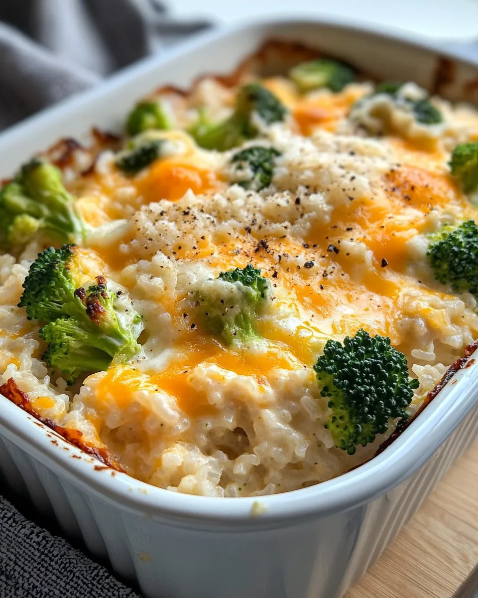 Homemade Creamy Broccoli Cheddar Rice Bake recipe photo