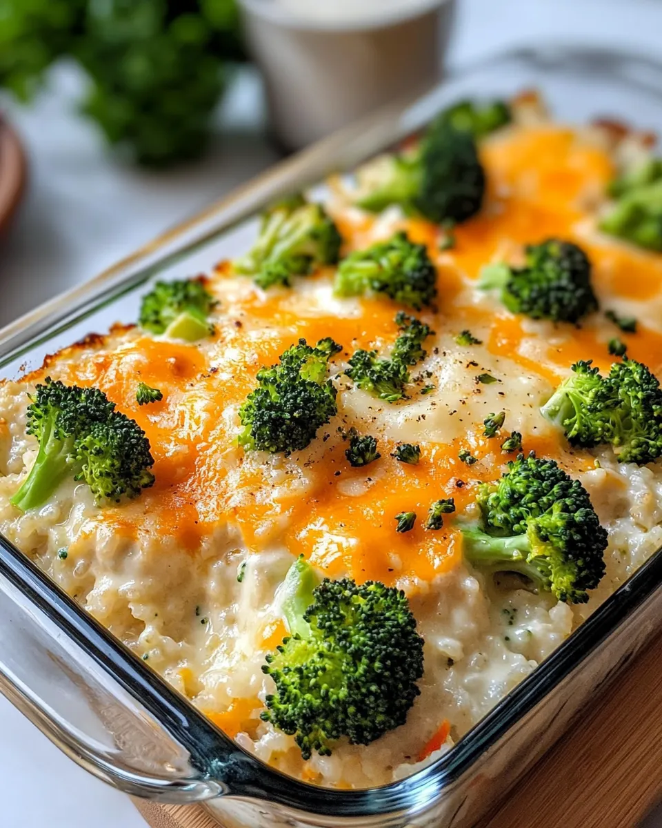 Delicious Creamy Broccoli Cheddar Rice Bake image