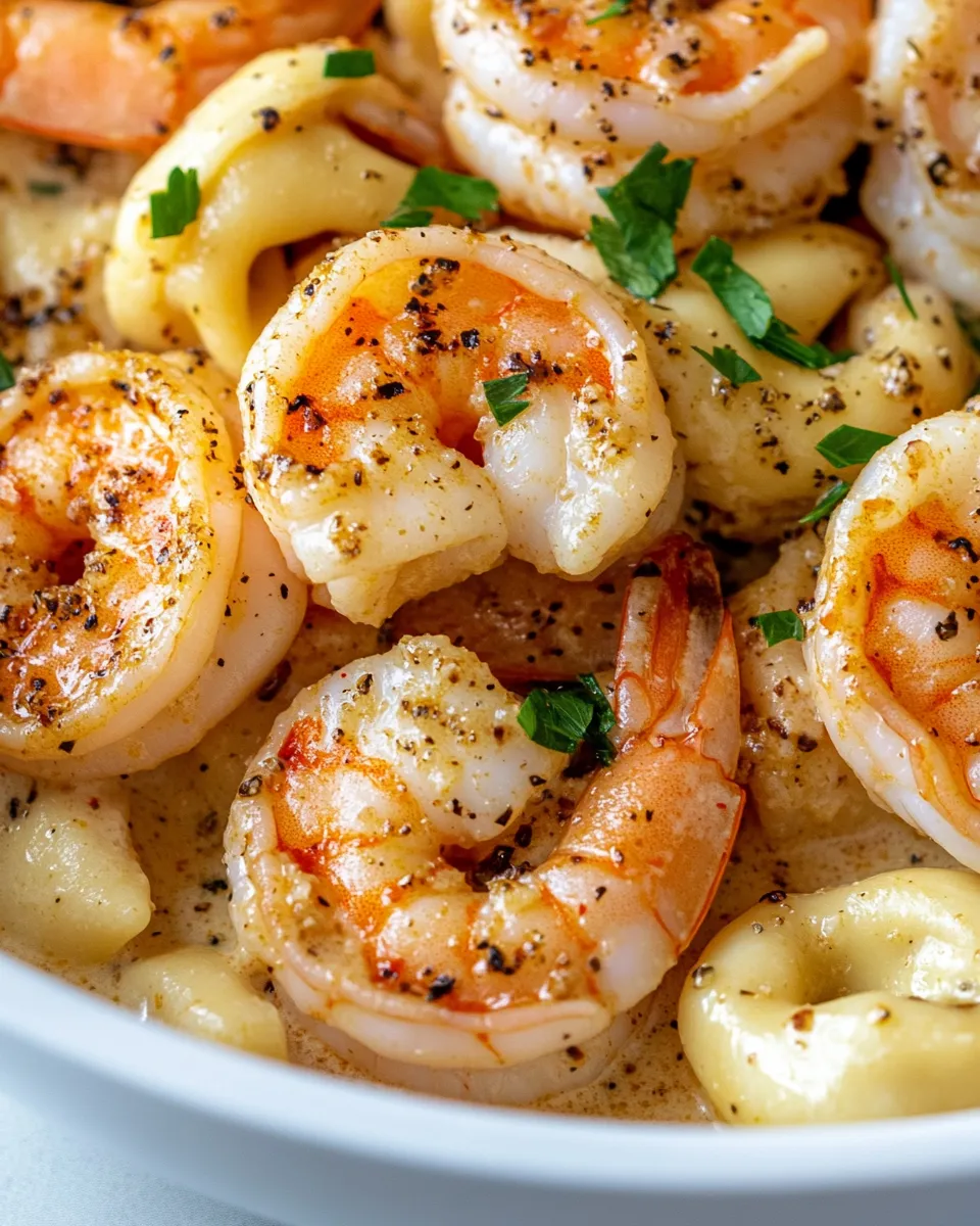 Easy Creamy Cajun Shrimp Tortellini food shot