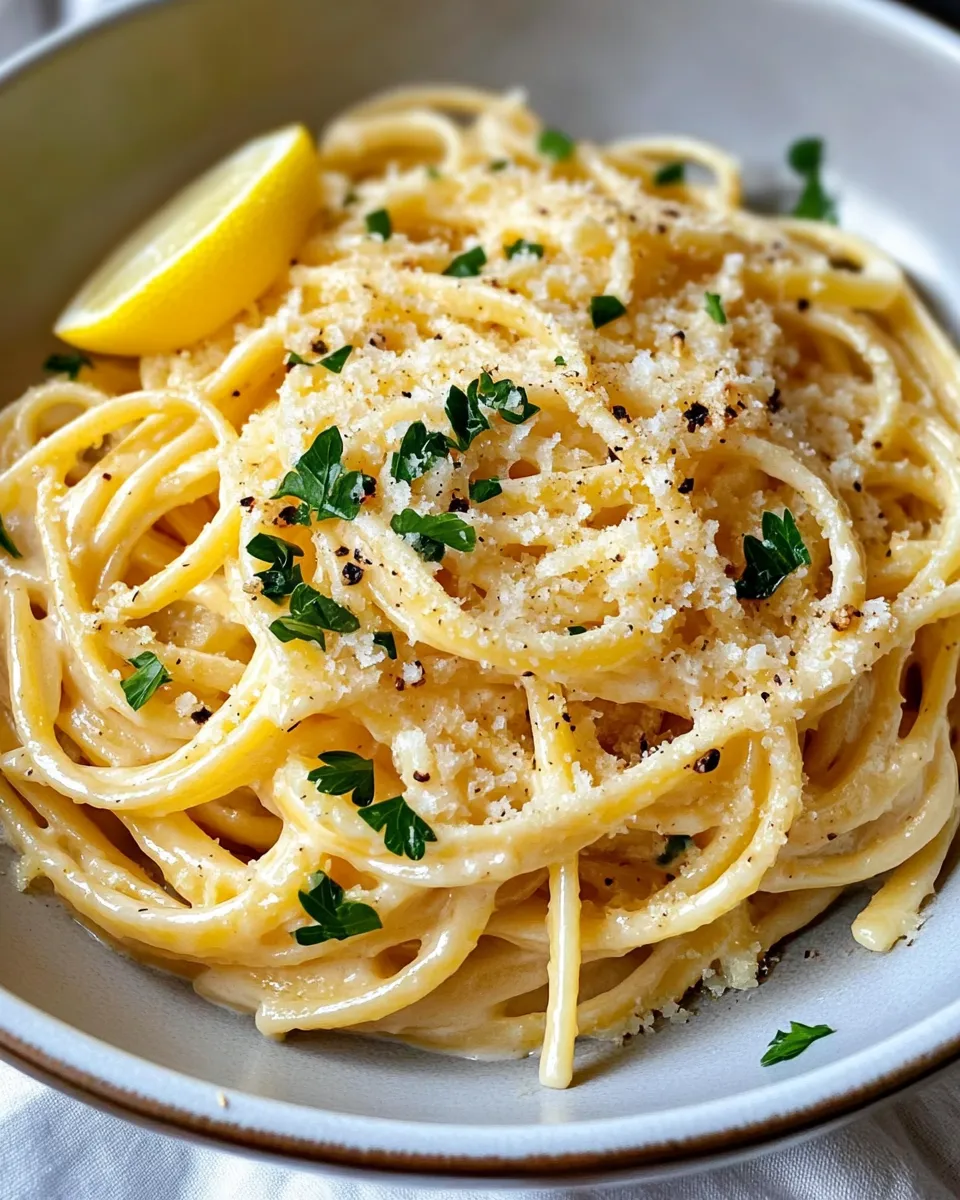 Homemade Creamy Lemon Parmesan Linguine photo