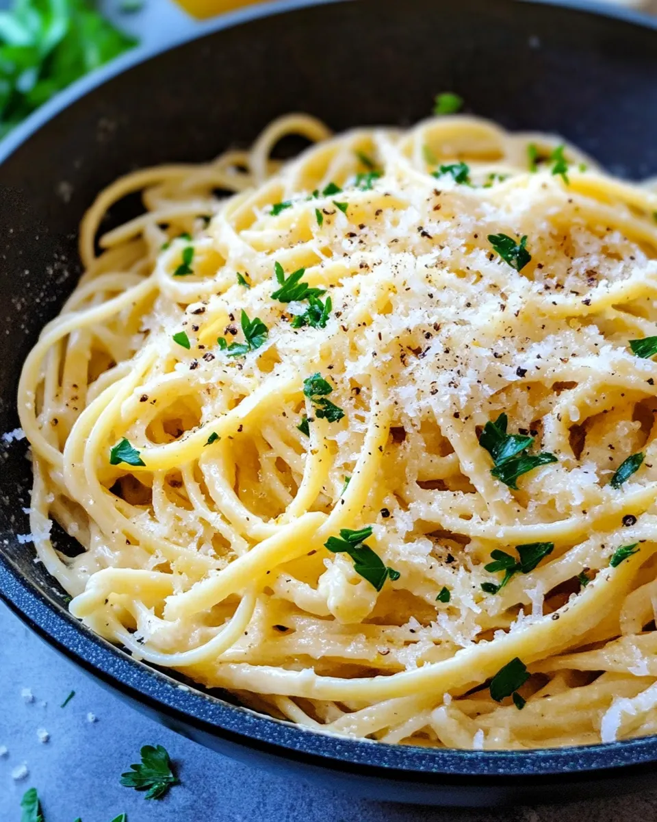 Classic Creamy Lemon Parmesan Linguine image
