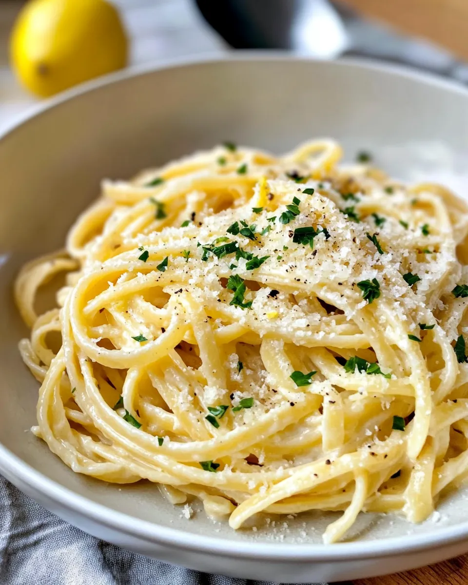 Easy Creamy Lemon Parmesan Linguine recipe photo