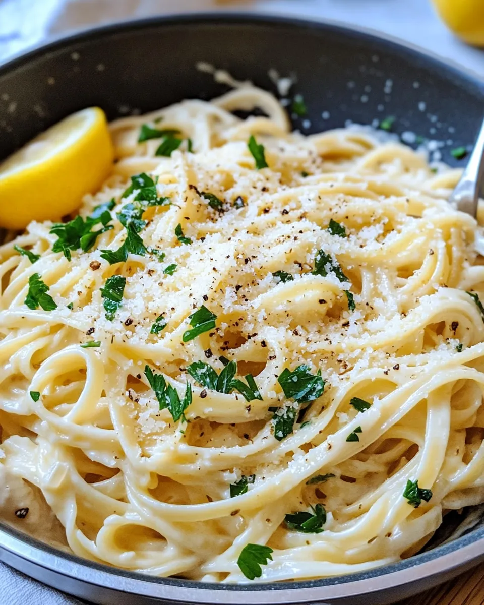 Delicious Creamy Lemon Parmesan Linguine dish photo