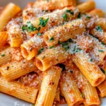 Homemade Creamy Roasted Red Pepper Rigatoni photo
