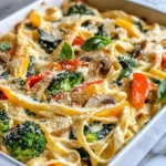 Homemade Creamy Veggie Alfredo Bake photo