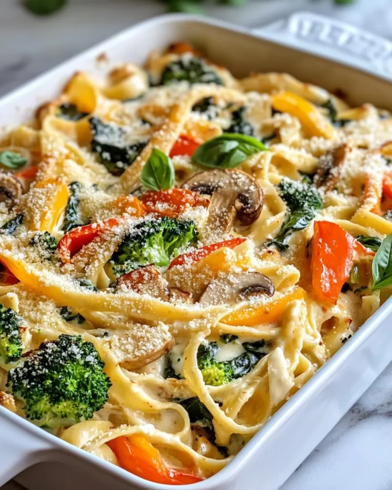 Homemade Creamy Veggie Alfredo Bake photo