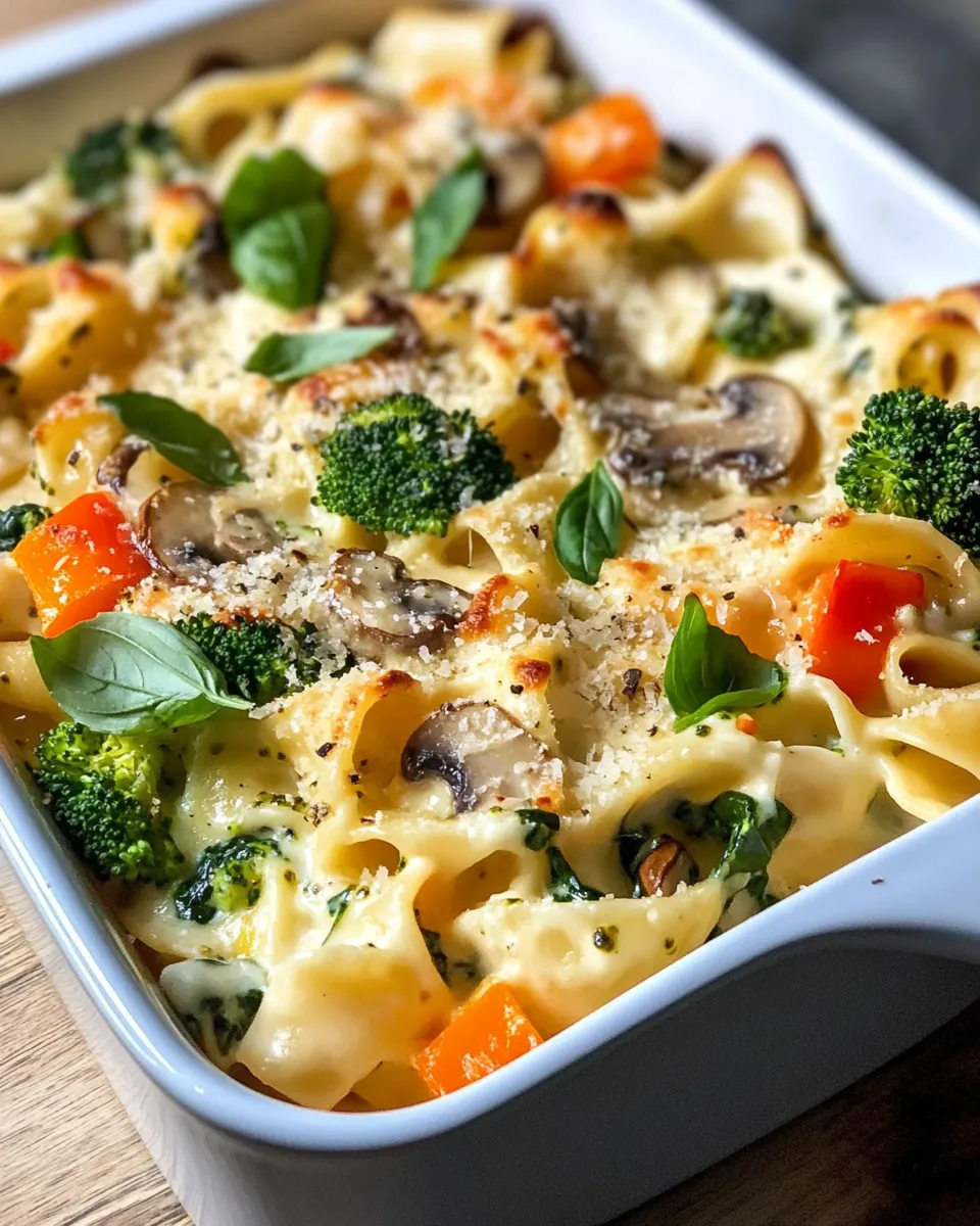 Delicious Creamy Veggie Alfredo Bake dish photo