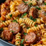 Easy Honey BBQ Sausage & Pasta Skillet photo