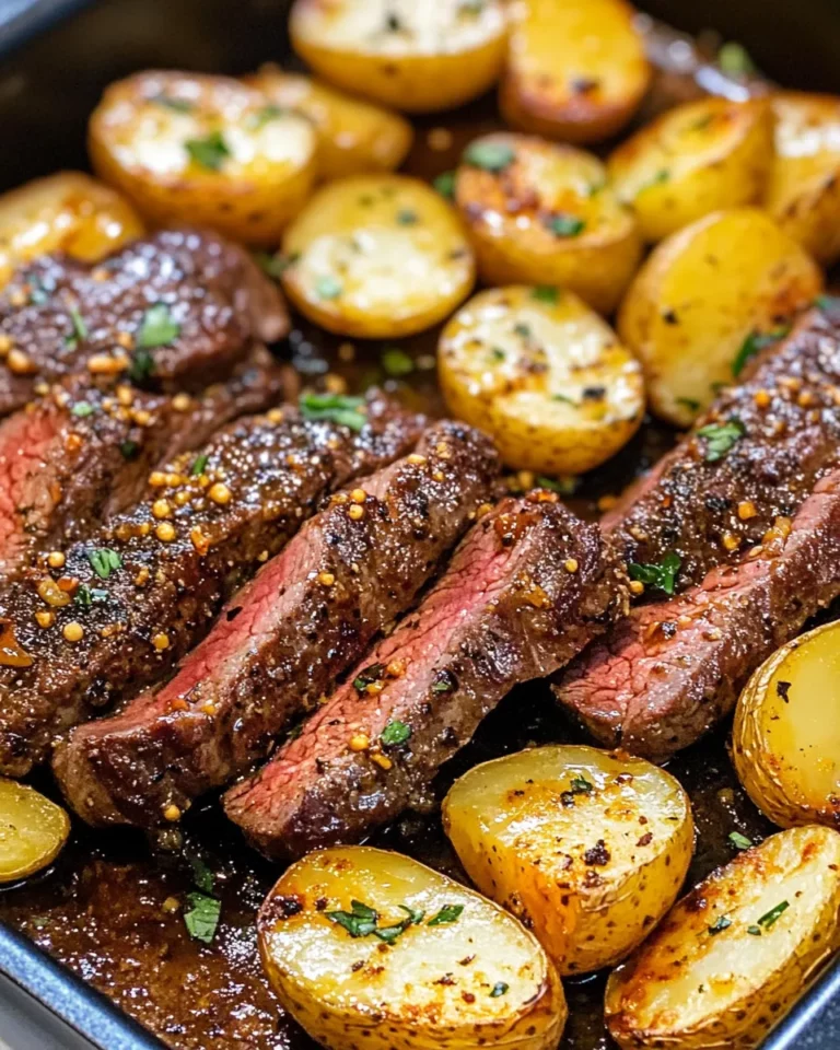 Delicious Honey Beef and Crispy Roasted Potatoes photo