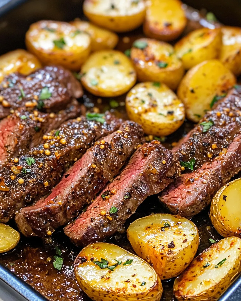 Delicious Honey Beef and Crispy Roasted Potatoes photo