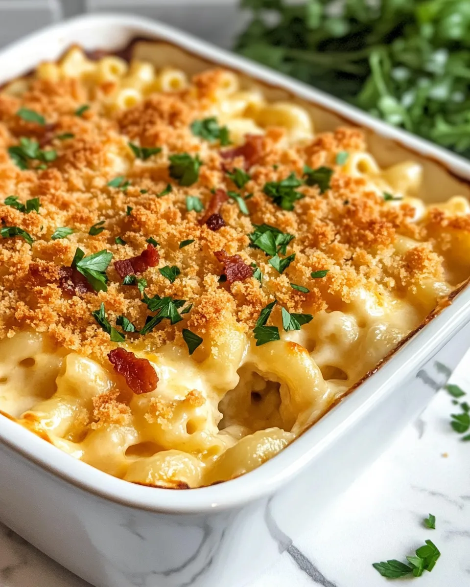 Easy Loaded Mac and Cheese Bake food shot
