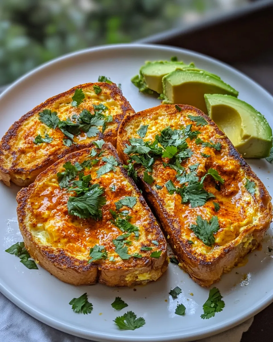 Easy Masala French Toast with Turmeric & Chili food shot