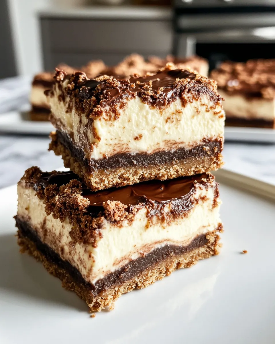 Classic Nutella Swirl Cheesecake Bars image