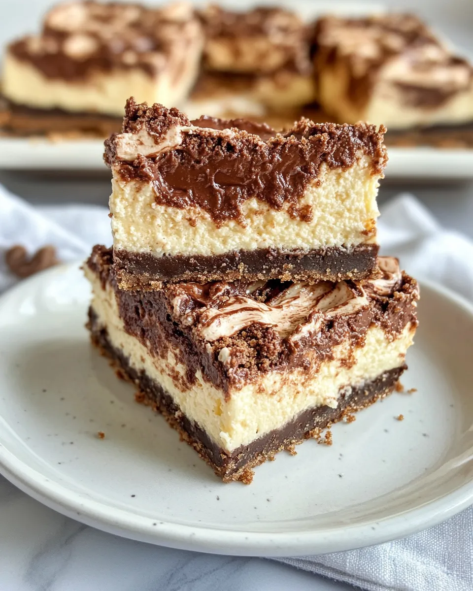 Easy Nutella Swirl Cheesecake Bars recipe photo