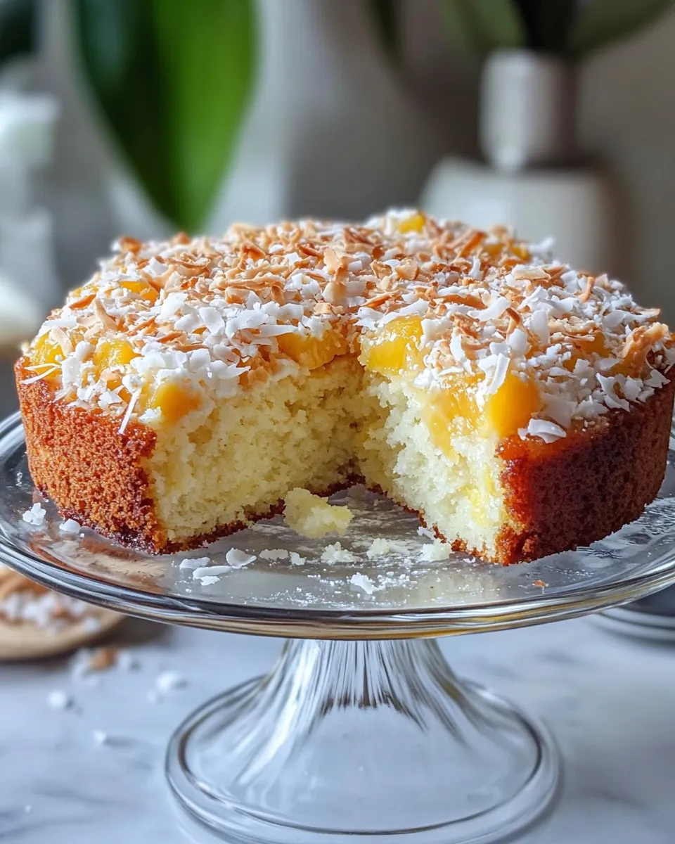 Homemade Pineapple Coconut Sunshine Cake photo