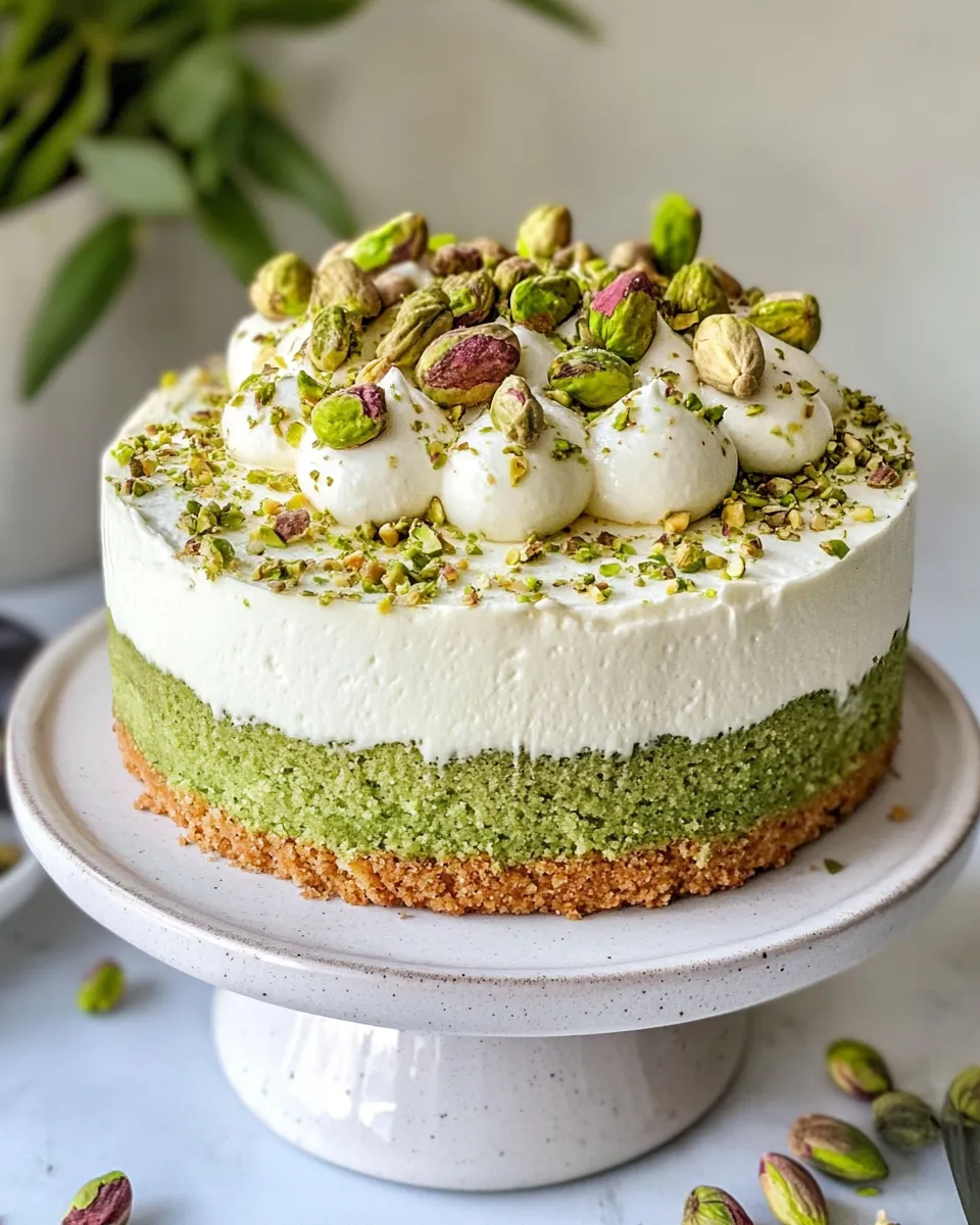 Delicious Pistachio Cream Cake photo