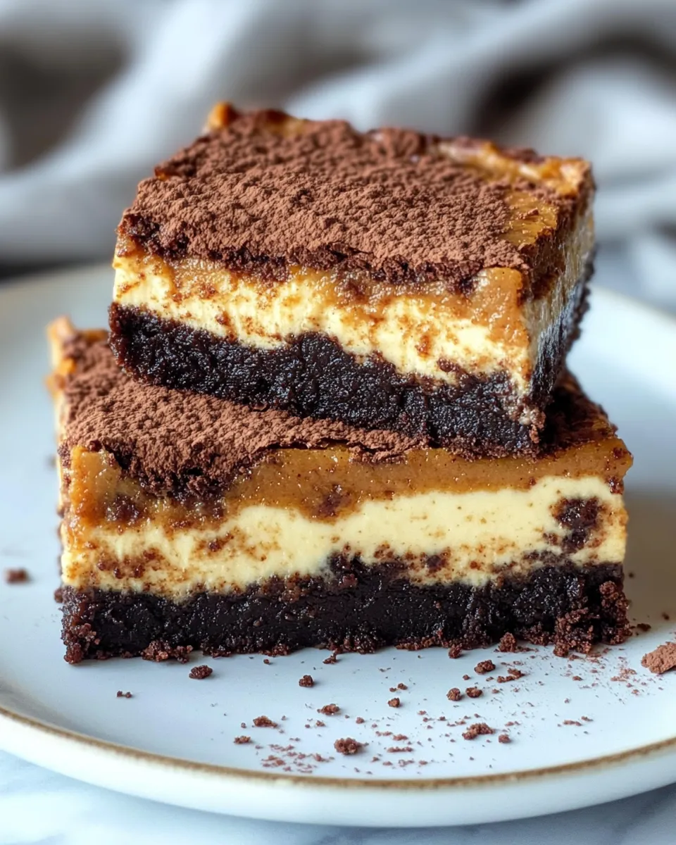 Delicious Pumpkin Cheesecake Brownies food shot