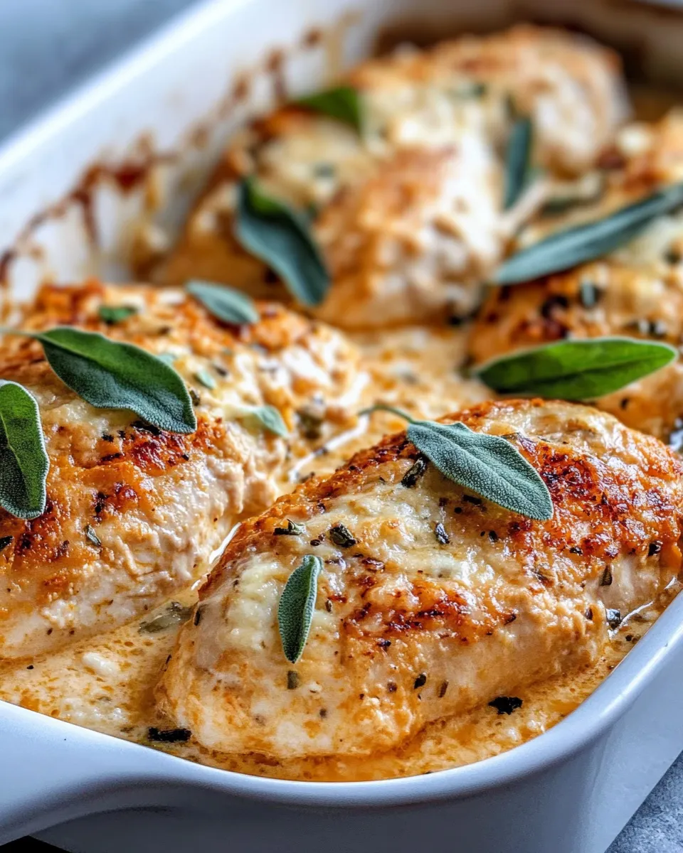 Easy Pumpkin Sage Chicken Bake food shot