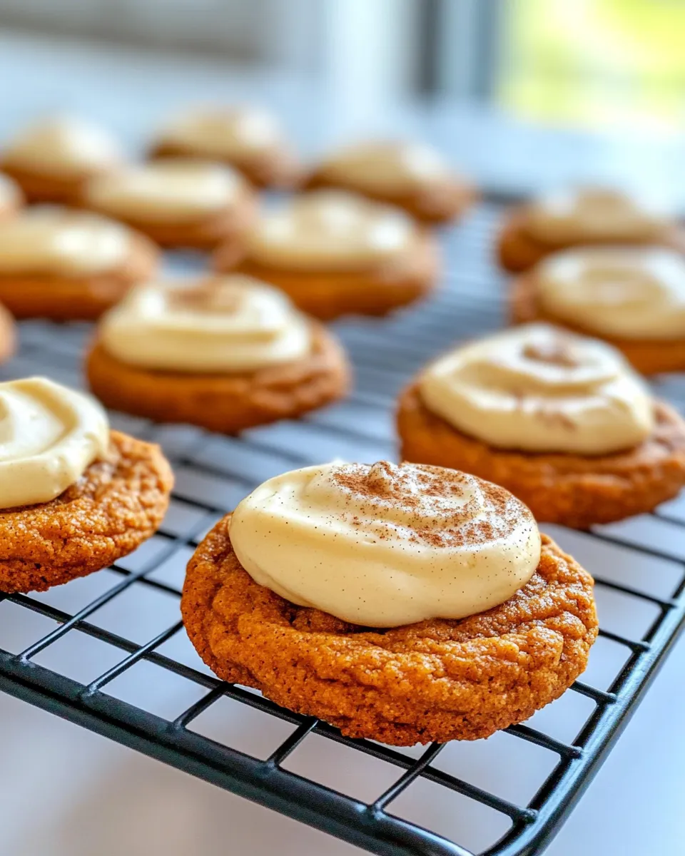 Delicious Pumpkin Sugar Cookies with Cream Cheese Frosting shot