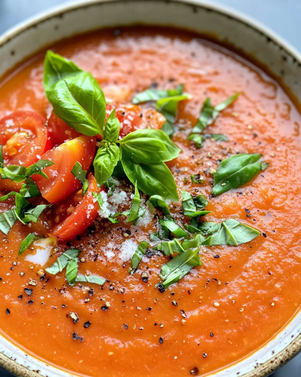 Classic Roasted Tomato Basil Soup recipe photo