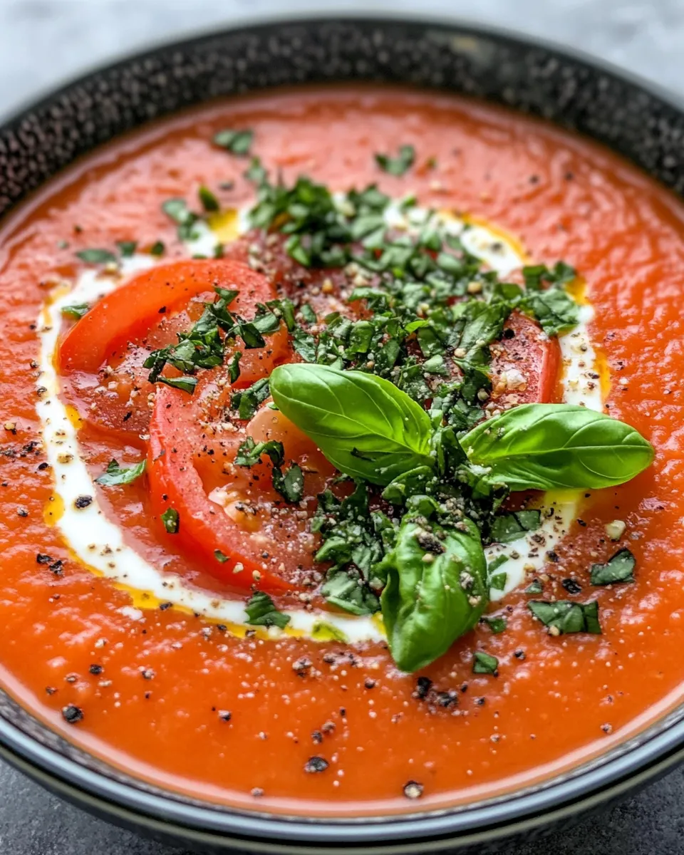 Easy Roasted Tomato Basil Soup plate image