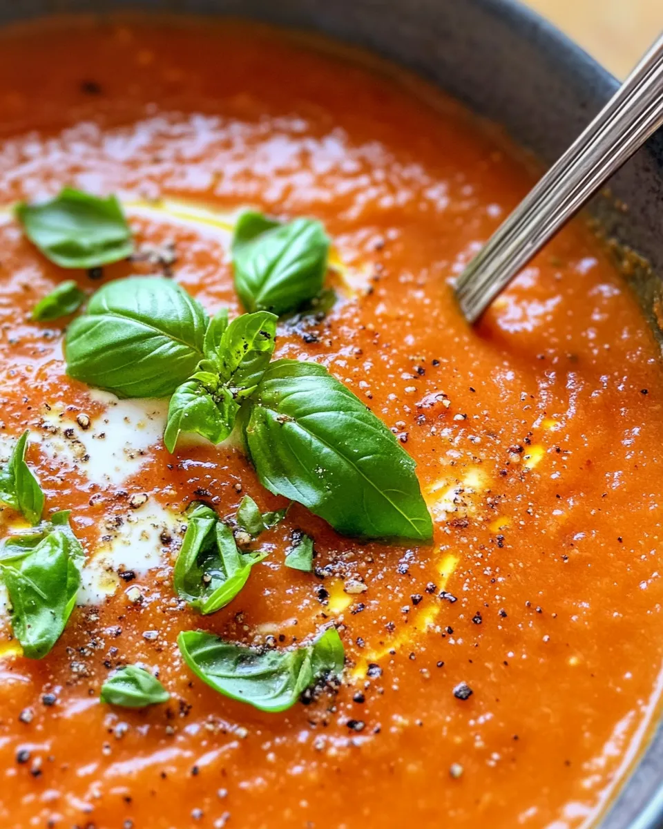 Delicious Roasted Tomato Basil Soup dish photo
