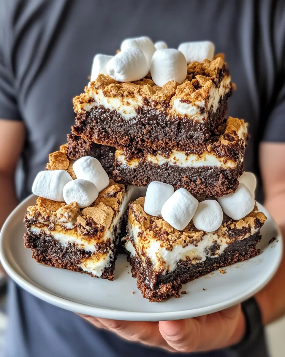 Easy Sâ€™mores Fudge Brownies food shot