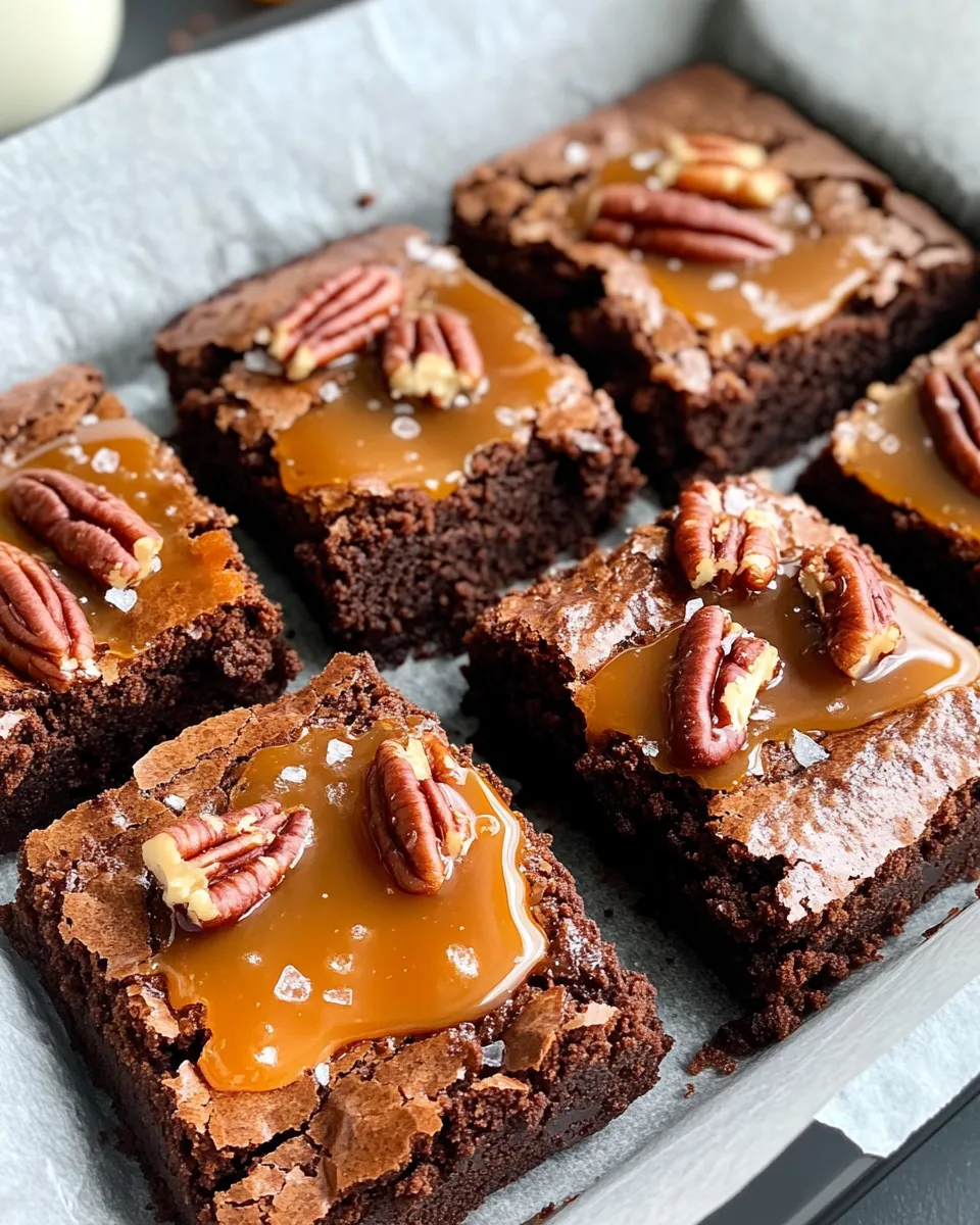 Easy Salted Caramel Pecan Brownies recipe photo