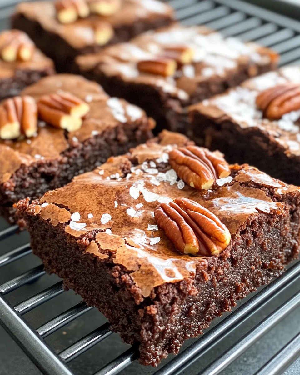 Delicious Salted Caramel Pecan Brownies shot