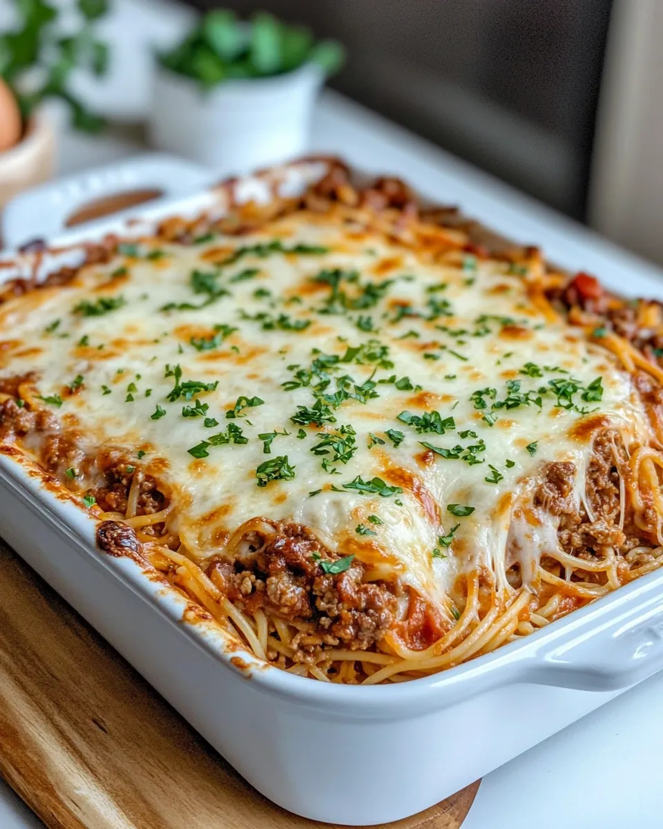 Easy Spaghetti Pie Casserole recipe photo