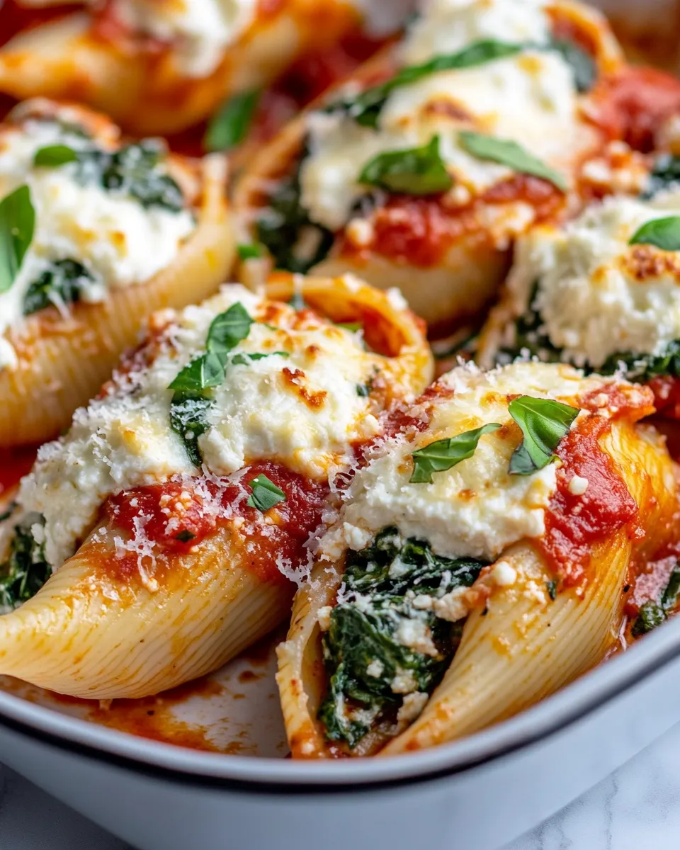 Classic Spinach and Ricotta Stuffed Shells dish photo