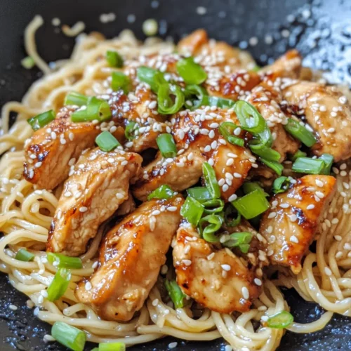Homemade Sticky Garlic Chicken Noodles photo